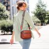 image:imageIswee Leather Crossbody Bags for Women Vintage Shoulder Bag Small Satchel Purse Zippered Purse with Adjustable StrapWine