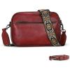 image:imageIswee Leather Crossbody Bags for Women Vintage Shoulder Bag Small Satchel Purse Zippered Purse with Adjustable StrapWine