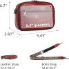 image:imageIswee Leather Crossbody Bags for Women Vintage Shoulder Bag Small Satchel Purse Zippered Purse with Adjustable StrapWine