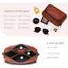image:imageIswee Leather Crossbody Purses for Women Shoulder Handbags with Pockets Satchel Purse Stylish Cross Body Bag for TravelBrown