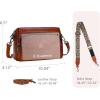 image:imageIswee Leather Crossbody Purses for Women Shoulder Handbags with Pockets Satchel Purse Stylish Cross Body Bag for TravelBrown