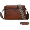 image:imageIswee Leather Crossbody Purses for Women Shoulder Handbags with Pockets Satchel Purse Stylish Cross Body Bag for TravelCoffee