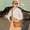 image:imageIswee Leather Handbags for Women Crossbody Purse Designer Everyday Shoulder Bag Satchel Small Tote BagSorrel