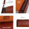 image:imageIswee Leather Purses for Women Crossbody Bag Vintage Flap Saddle Purse Zipper Womens Shoulder Handbags with 3 StrapsBrown