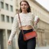 image:imageIswee Leather Purses for Women Crossbody Bag Vintage Flap Saddle Purse Zipper Womens Shoulder Handbags with 3 StrapsCoffee