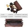 image:imageIswee Leather Purses for Women Crossbody Bag Vintage Flap Saddle Purse Zipper Womens Shoulder Handbags with 3 StrapsCoffee