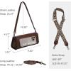 image:imageIswee Leather Purses for Women Crossbody Bag Vintage Flap Saddle Purse Zipper Womens Shoulder Handbags with 3 StrapsCoffee
