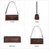 image:imageIswee Leather Purses for Women Crossbody Bag Vintage Flap Saddle Purse Zipper Womens Shoulder Handbags with 3 StrapsCoffee