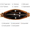 image:imageIswee Leather Purses for Women Designer Crossbody Bags Zippered MultiPocket Shoulder Handbags with Adjustable Wide StrapBlack