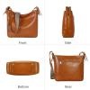 image:imageIswee Leather Purses for Women Designer Crossbody Bags Zippered MultiPocket Shoulder Handbags with Adjustable Wide StrapCoffee