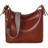 image:imageIswee Leather Purses for Women Designer Crossbody Bags Zippered MultiPocket Shoulder Handbags with Adjustable Wide StrapCoffee