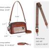 image:imageIswee Leather Purses for Women Small Cossbody Bags Multi Pockets Shoulder Purse Vintage Satchel Bag Daily Travel PursesBrown