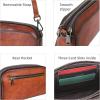 image:imageIswee Leather Purses for Women Small Cossbody Bags Multi Pockets Shoulder Purse Vintage Satchel Bag Daily Travel PursesBrown