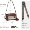 image:imageIswee Leather Purses for Women Small Cossbody Bags Multi Pockets Shoulder Purse Vintage Satchel Bag Daily Travel PursesCoffee