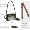 image:imageIswee Leather Purses for Women Small Cossbody Bags Multi Pockets Shoulder Purse Vintage Satchel Bag Daily Travel PursesGreen