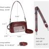 image:imageIswee Leather Purses for Women Small Cossbody Bags Multi Pockets Shoulder Purse Vintage Satchel Bag Daily Travel PursesWine