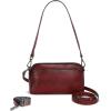 image:imageIswee Leather Purses for Women Small Cossbody Bags Multi Pockets Shoulder Purse Vintage Satchel Bag Daily Travel PursesWine