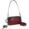 image:imageIswee Leather Purses for Women Small Cossbody Bags Multi Pockets Shoulder Purse Vintage Satchel Bag Daily Travel PursesWine