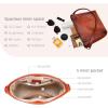 image:imageIswee Leather Purses for Women Tote Bag Designer Crossbody Bag Womens Shoulder Handbag Satchel Medium Work PursesBright Brown