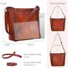 image:imageIswee Leather Purses for Women Tote Bag Designer Crossbody Bag Womens Shoulder Handbag Satchel Medium Work PursesBright Brown