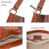 image:imageIswee Leather Purses for Women Tote Bag Designer Crossbody Bag Womens Shoulder Handbag Satchel Medium Work PursesBrown