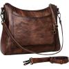 image:imageIswee Leather Shoulder Bag for Women Stylish Crossbody Purse with Multi Pockets Work Travel Bag