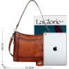 image:imageIswee Leather Shoulder Bags for Women Multi Pockets Crossbody Purse with Wide Guitar Strap