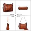 image:imageIswee Leather Shoulder Bags for Women Multi Pockets Crossbody Purse with Wide Guitar Strap