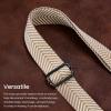 image:imageIswee Purse Scarf Silk Head Scarf for Women 56 Long Stain Neck Scarves for Women Lightweight Fashion HeadscarfBeige Stripe