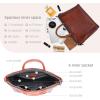 image:imageIswee Retro Leather Purse Tote Bag for Women Crossbody Purse and Handbags Shoulder Bags Large Top Handle Satchel BagsBrown