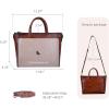 image:imageIswee Retro Leather Purse Tote Bag for Women Crossbody Purse and Handbags Shoulder Bags Large Top Handle Satchel BagsBrown