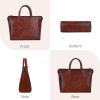 image:imageIswee Retro Leather Purse Tote Bag for Women Crossbody Purse and Handbags Shoulder Bags Large Top Handle Satchel BagsBrown