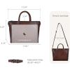image:imageIswee Retro Leather Purse Tote Bag for Women Crossbody Purse and Handbags Shoulder Bags Large Top Handle Satchel BagsCoffee
