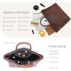 image:imageIswee Retro Leather Purse Tote Bag for Women Crossbody Purse and Handbags Shoulder Bags Large Top Handle Satchel BagsCoffee