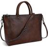 image:imageIswee Retro Leather Purse Tote Bag for Women Crossbody Purse and Handbags Shoulder Bags Large Top Handle Satchel BagsCoffee