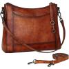 image:imageIswee Retro Leather Shoulder Purse Womens Crossbody Handbags with Replacement Cross Body Long Shoulder Strap