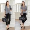 image:imageIswee Satchel Bag Black Leather Purses for Women Tote Purse and A Adjustable Shoulder Strap