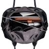 image:imageIswee Satchel Bag Black Leather Purses for Women Tote Purse and A Adjustable Shoulder Strap