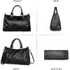 image:imageIswee Satchel Bags for Women Genuine Shoulder Bag Leather Handbags Hobo Crossbody Bags Vintage Purse Tote BagBlack