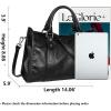 image:imageIswee Satchel Bags for Women Genuine Shoulder Bag Leather Handbags Hobo Crossbody Bags Vintage Purse Tote BagBlack