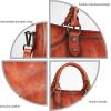 image:imageIswee Satchel Bags for Women Genuine Shoulder Bag Leather Handbags Hobo Crossbody Bags Vintage Purse Tote BagDark Brown