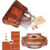 image:imageIswee Satchel Bags for Women Genuine Shoulder Bag Leather Handbags Hobo Crossbody Bags Vintage Purse Tote BagDark Brown