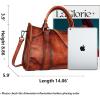 image:imageIswee Satchel Bags for Women Genuine Shoulder Bag Leather Handbags Hobo Crossbody Bags Vintage Purse Tote BagDark Brown