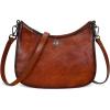 image:imageIswee Shoulder Crescent Bag Crossbody Genuine Leather Purses for Women Handbags Trendy Satchel Designer Half Moon PocketbooksBrown
