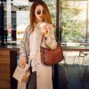 image:imageIswee Shoulder Crescent Bag Crossbody Genuine Leather Purses for Women Handbags Trendy Satchel Designer Half Moon PocketbooksBrown