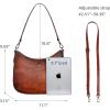 image:imageIswee Shoulder Crescent Bag Crossbody Genuine Leather Purses for Women Handbags Trendy Satchel Designer Half Moon PocketbooksBrown