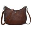 image:imageIswee Shoulder Crescent Bag Crossbody Genuine Leather Purses for Women Handbags Trendy Satchel Designer Half Moon PocketbooksCoffee