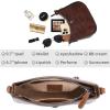 image:imageIswee Shoulder Crescent Bag Crossbody Genuine Leather Purses for Women Handbags Trendy Satchel Designer Half Moon PocketbooksCoffee