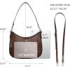 image:imageIswee Shoulder Crescent Bag Crossbody Genuine Leather Purses for Women Handbags Trendy Satchel Designer Half Moon PocketbooksCoffee