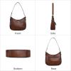 image:imageIswee Shoulder Crescent Bag Crossbody Genuine Leather Purses for Women Handbags Trendy Satchel Designer Half Moon PocketbooksCoffee